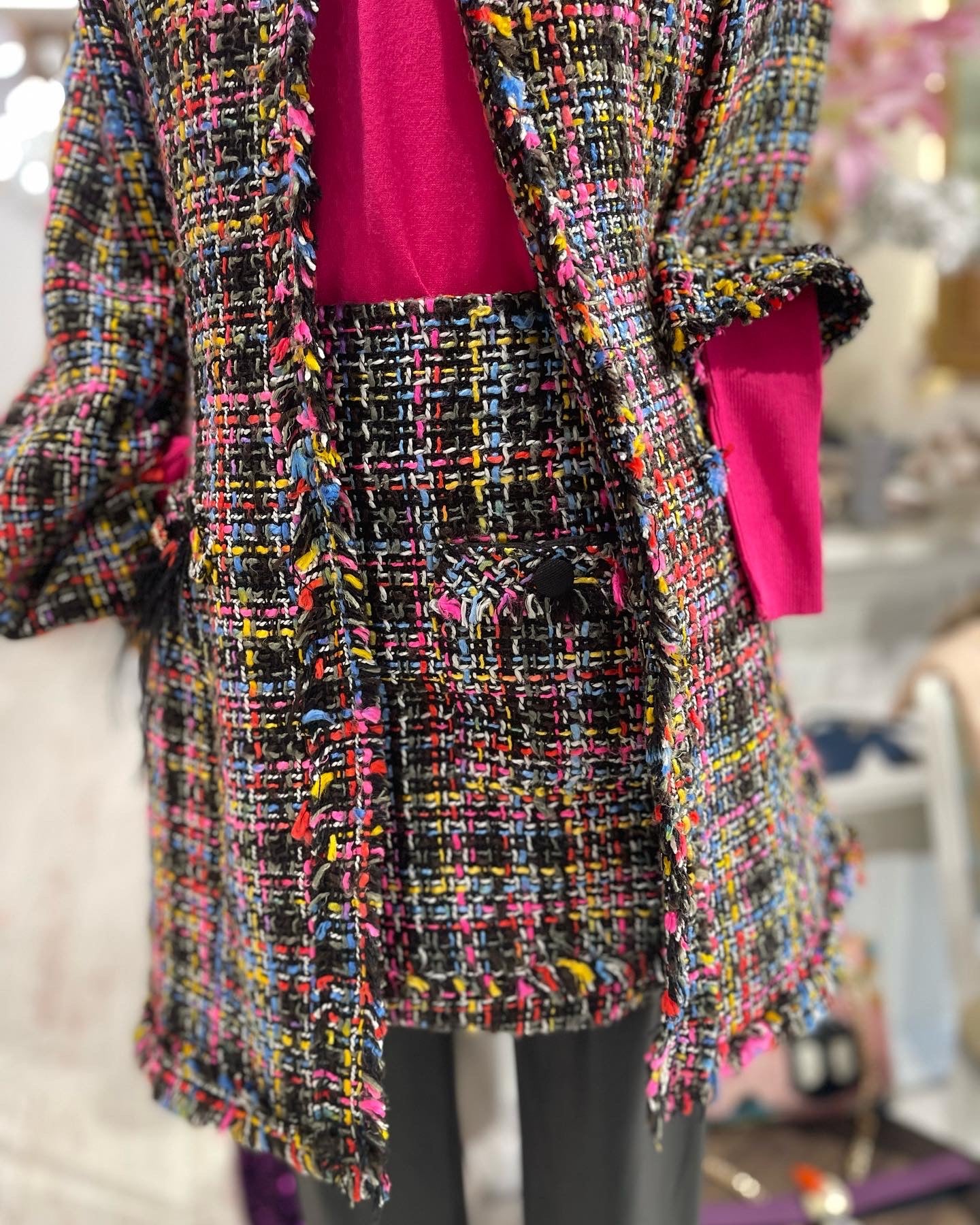 Minigonna in tweed multicolor