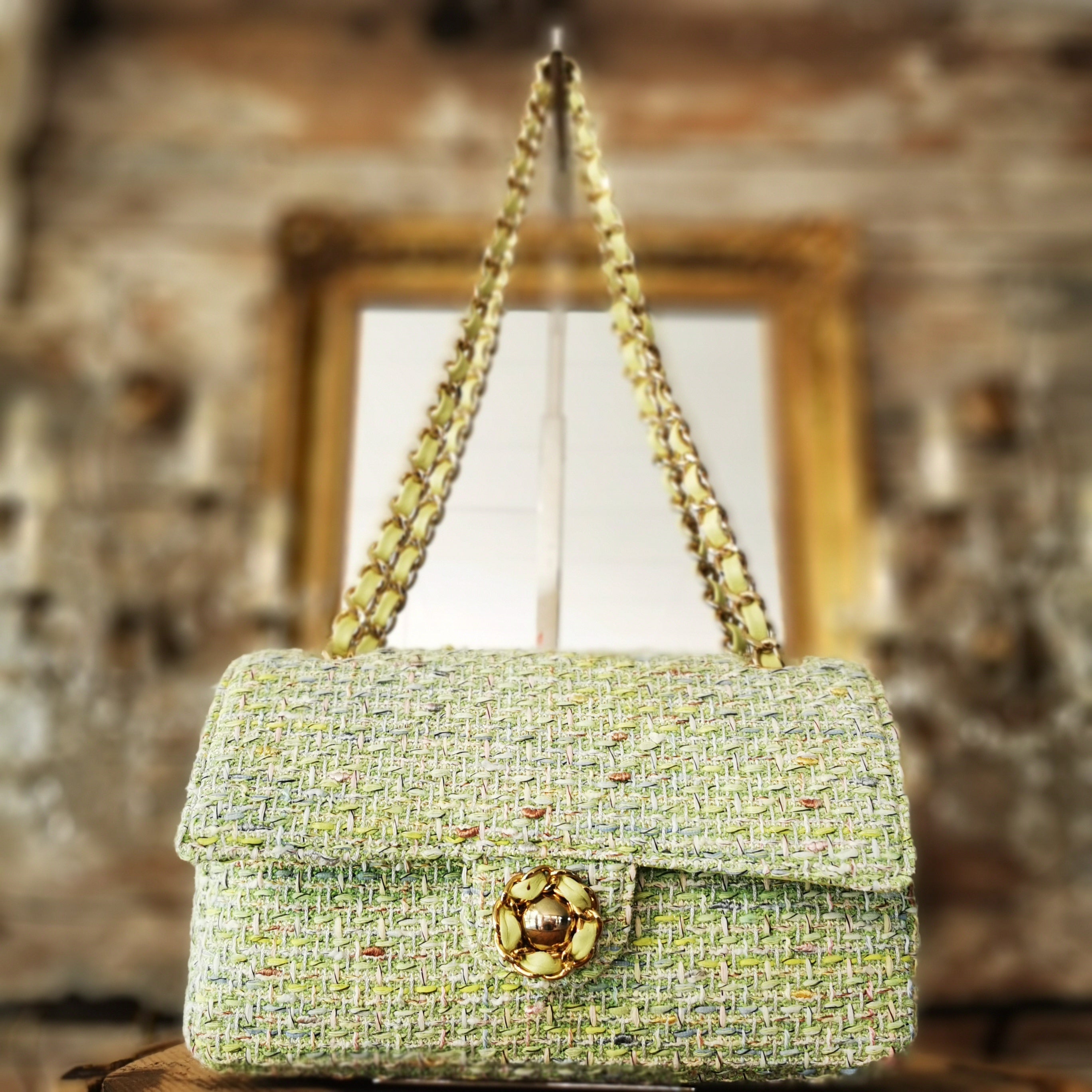 Borsa Chanellina in tweed Amarantissima